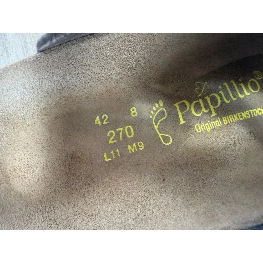 Papillio Birkenstock Tabora Brown Suede Leather Cross Strap Sandals 42 L11 M9 - Picture 7 of 9